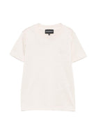 T-shirt per bambino Emporio Armani Kids bianca con patch lettere EB001644 AF10127 U1009 EMPORIO ARMANI KIDS 