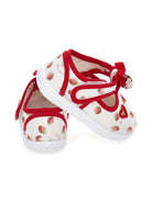 Ballerine per bambina Monnalisa bianche con stampa fragole all-over 83G003 7713 9944 MONNALISA KIDS 