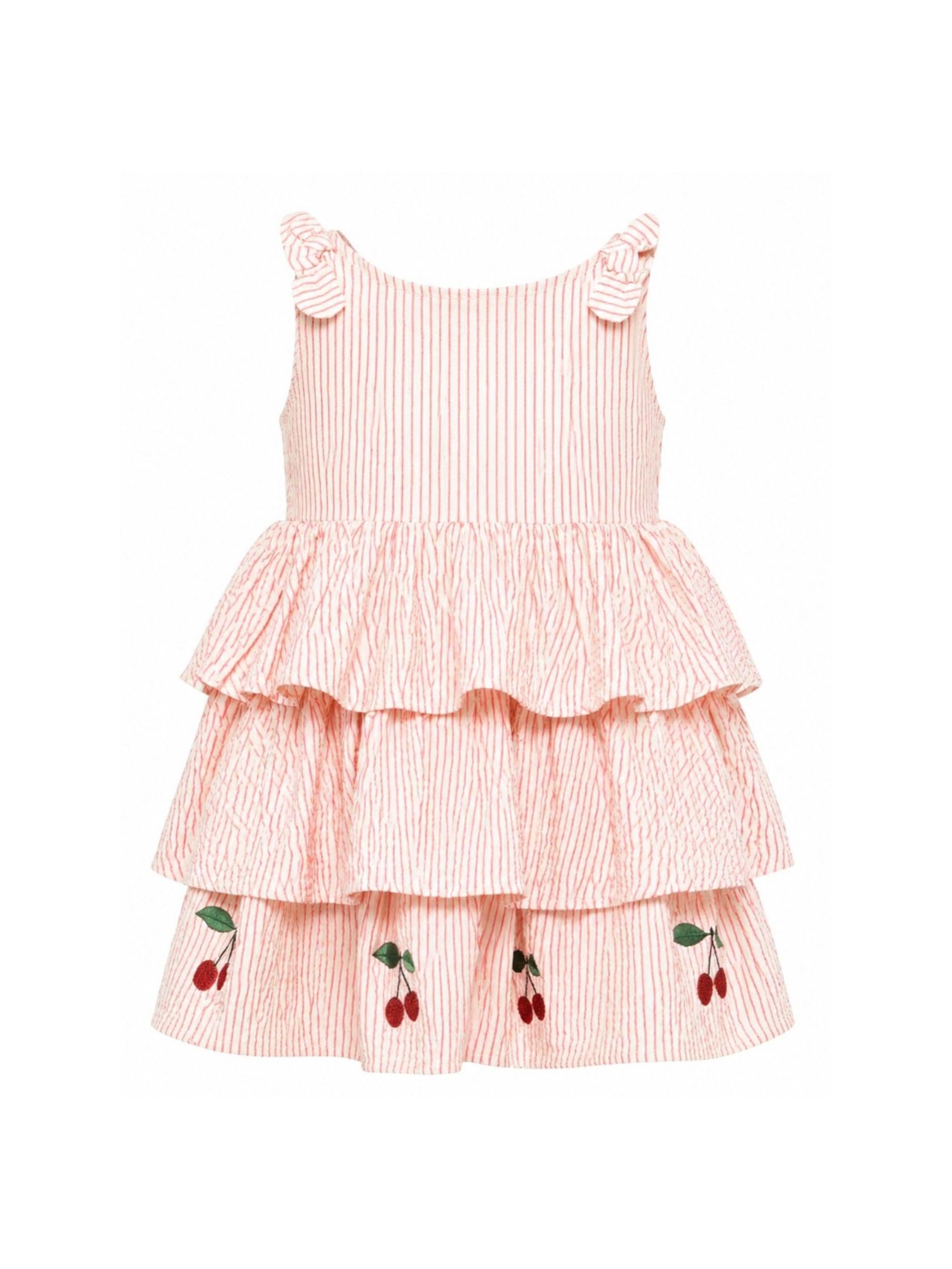 Abito per bambina Konges Slojd beige con motivo a righe rosse KS105344 AMOUR STRIPE KONGES SLOJD KIDS 