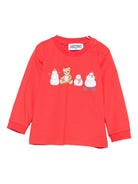 T-shirt per neonati Moschino Kids rosso con stampa grafica MUY08ILAA01 50109 MOSCHINO KIDS 