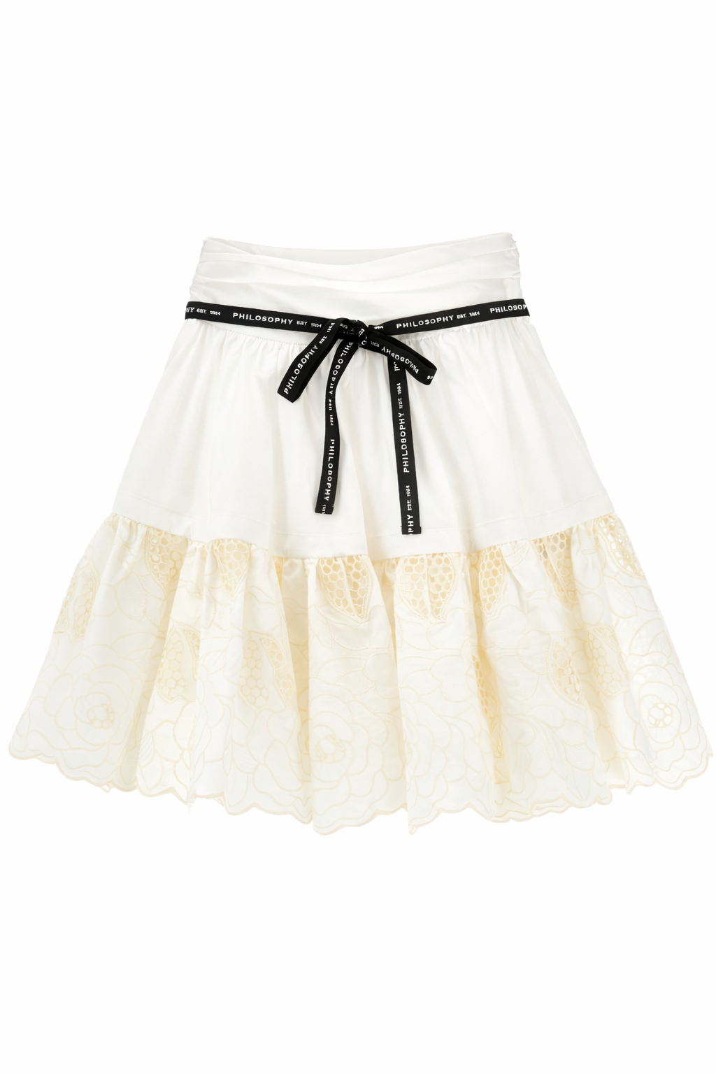 Gonna per bambina Philosophy di Lorenzo Serafini Kids bianca con ricamo floreale I1G702 7947 0102 PHILOSOPHY 