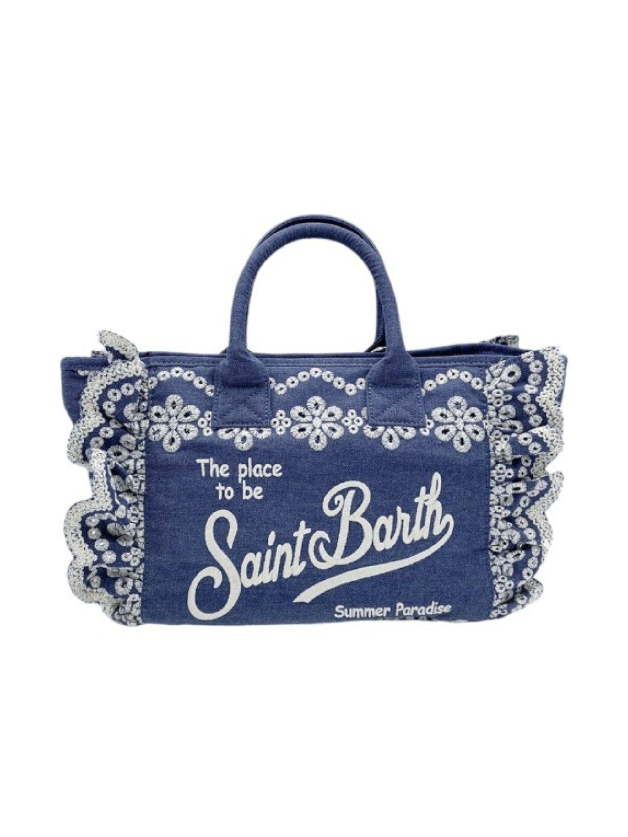 Borsa Colette MC2 Saint Barth denim con decorazione a occhielli COL0027 00485L MC2 ST. BARTH KIDS 