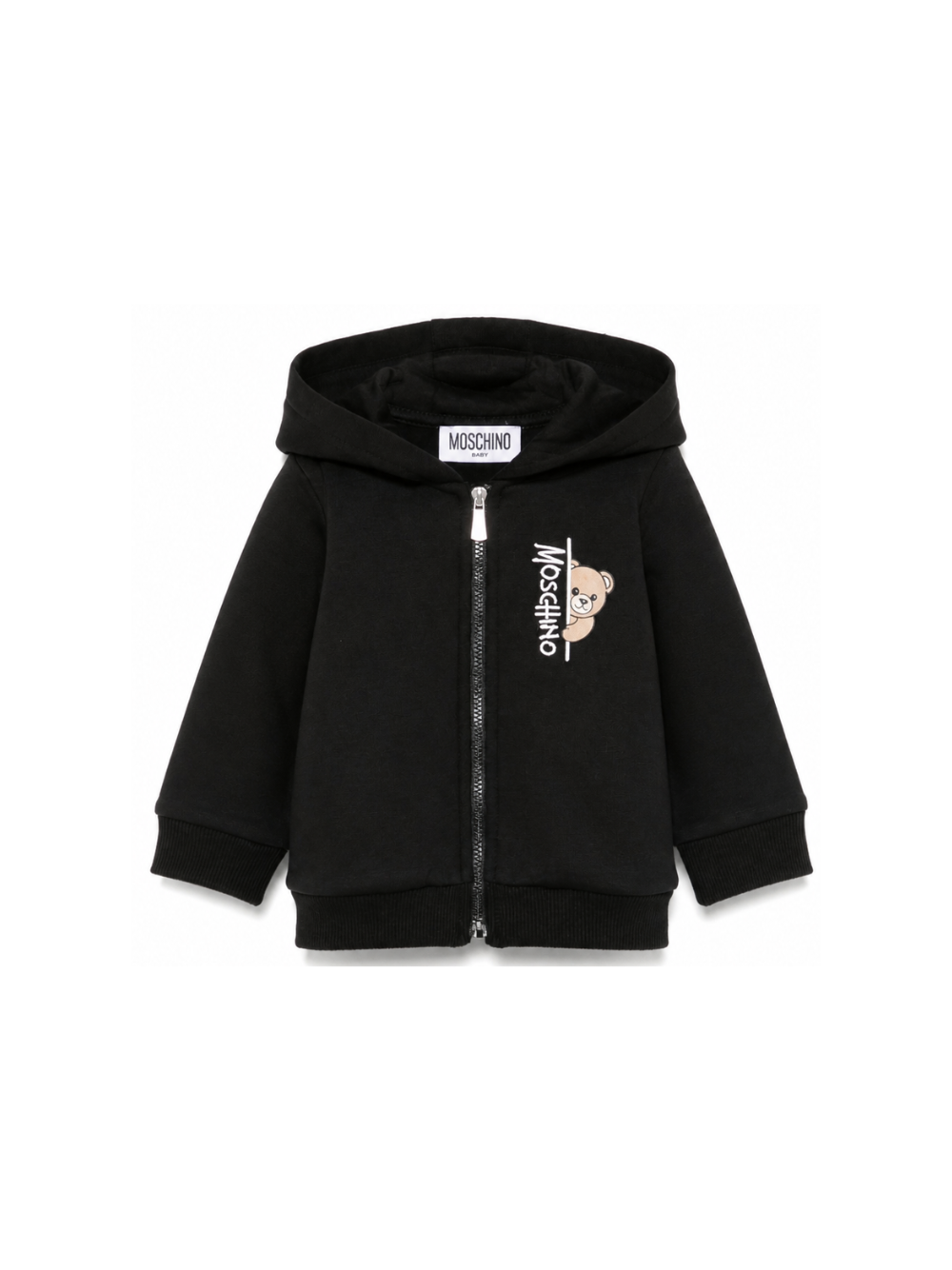 Felpa per neonati Moschino Kids nera con motivo Teddy Bear MUF06MLCA92 60100 MOSCHINO KIDS 