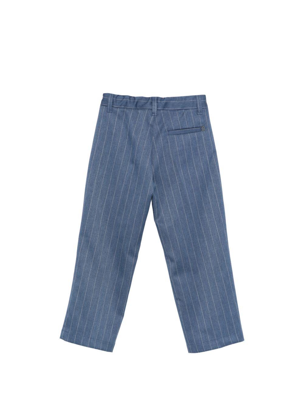 Pantaloni per bambino DONDUP Kids blu con motivo gessato DMPA1780TV117 4019 DONDUP KIDS 