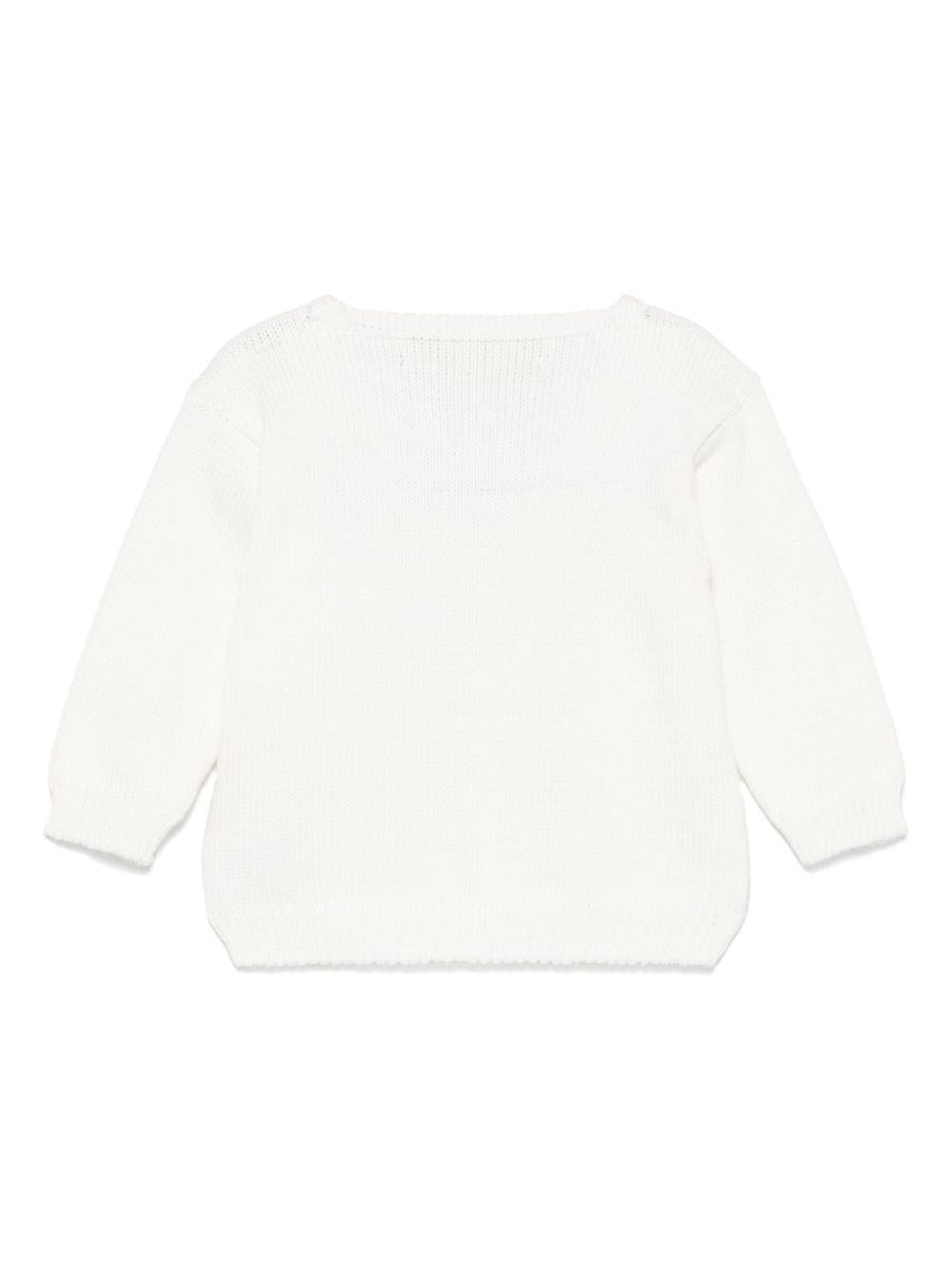 Cardigan per neonata La Stupenderia bianco in cotone con tasca applicata sul petto SCCR71802 D13 LA STUPENDERIA KIDS 