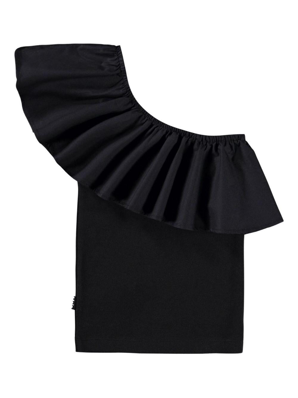 Blusa Rebecca per bambina Molo nera con design monospalla 2S26A102 0099 MOLO KIDS 