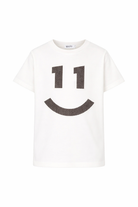T-shirt per bambino Molo bianca con stampa grafica smile sul davanti 1S26A224 5632 MOLO KIDS 