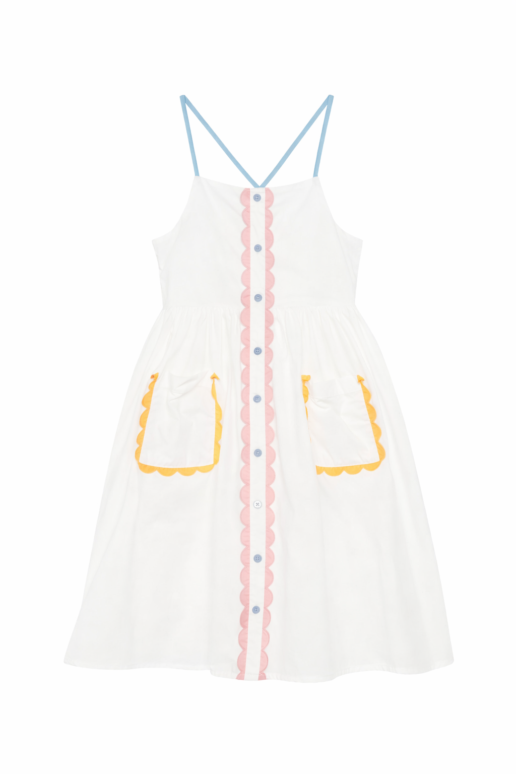 Abito per bambina Stella McCartney Kids bianco con dettagli a contrasto TY1B42 Z1594 100 STELLA McCARTNEY KIDS 