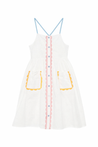 Abito per bambina Stella McCartney Kids bianco con dettagli a contrasto TY1B42 Z1594 100 STELLA McCARTNEY KIDS 
