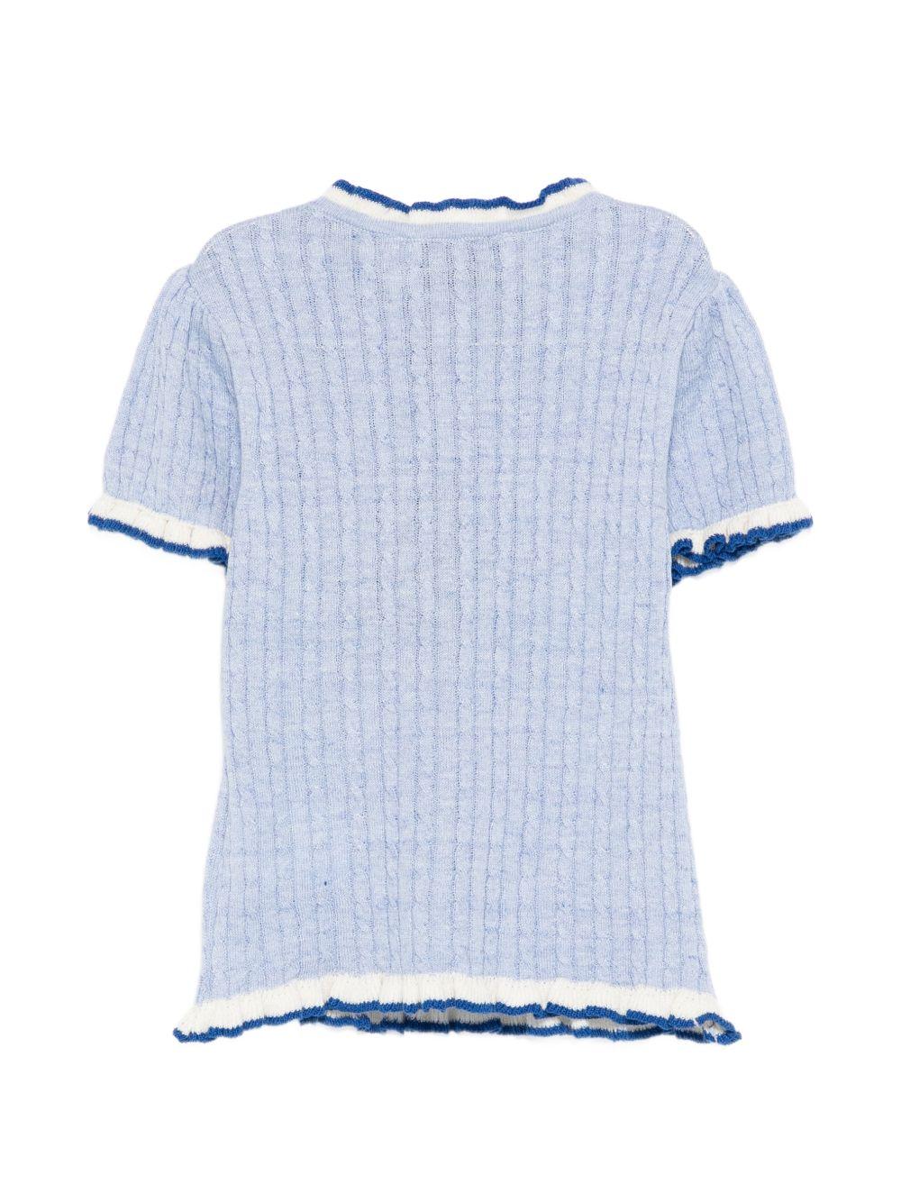 T-shirt per bambina Etro Kids blu con ricamo Pegaso sul davanti GY9A20 X0259 824 ETRO KIDS 
