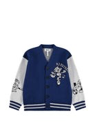 Cardigan per bambino Molo blu con design color-block 1W26K302 9757 MOLO KIDS 