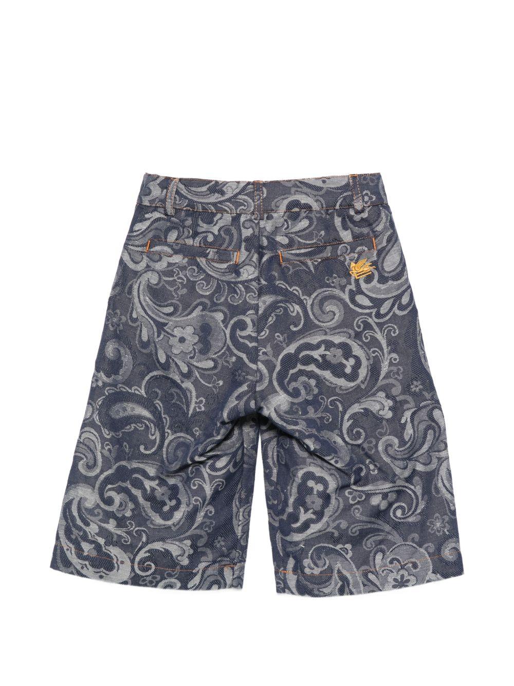 Shorts per bambino Etro Kids blu con motivo Paisley all-over GY6P09 I0308 620 ETRO KIDS 