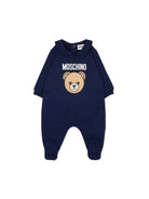 Tutina per neonato Moschino Kids blu con stampa Teddy Bear MUY09OLCA40 40016 MOSCHINO KIDS 
