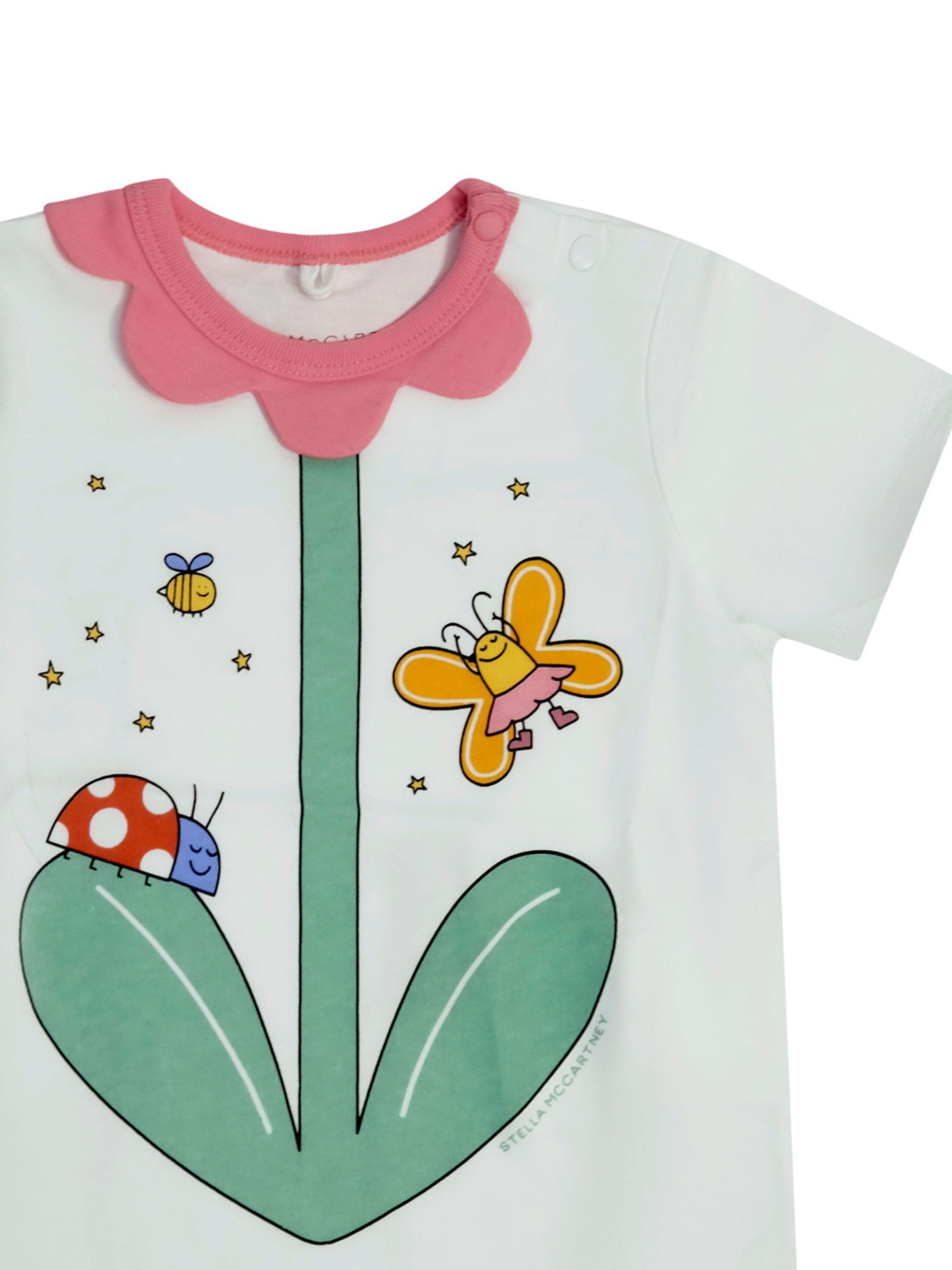 Tutina per neonata Stella McCartney Kids bianca con design fiore TYA021 Z0434 101 STELLA McCARTNEY KIDS 