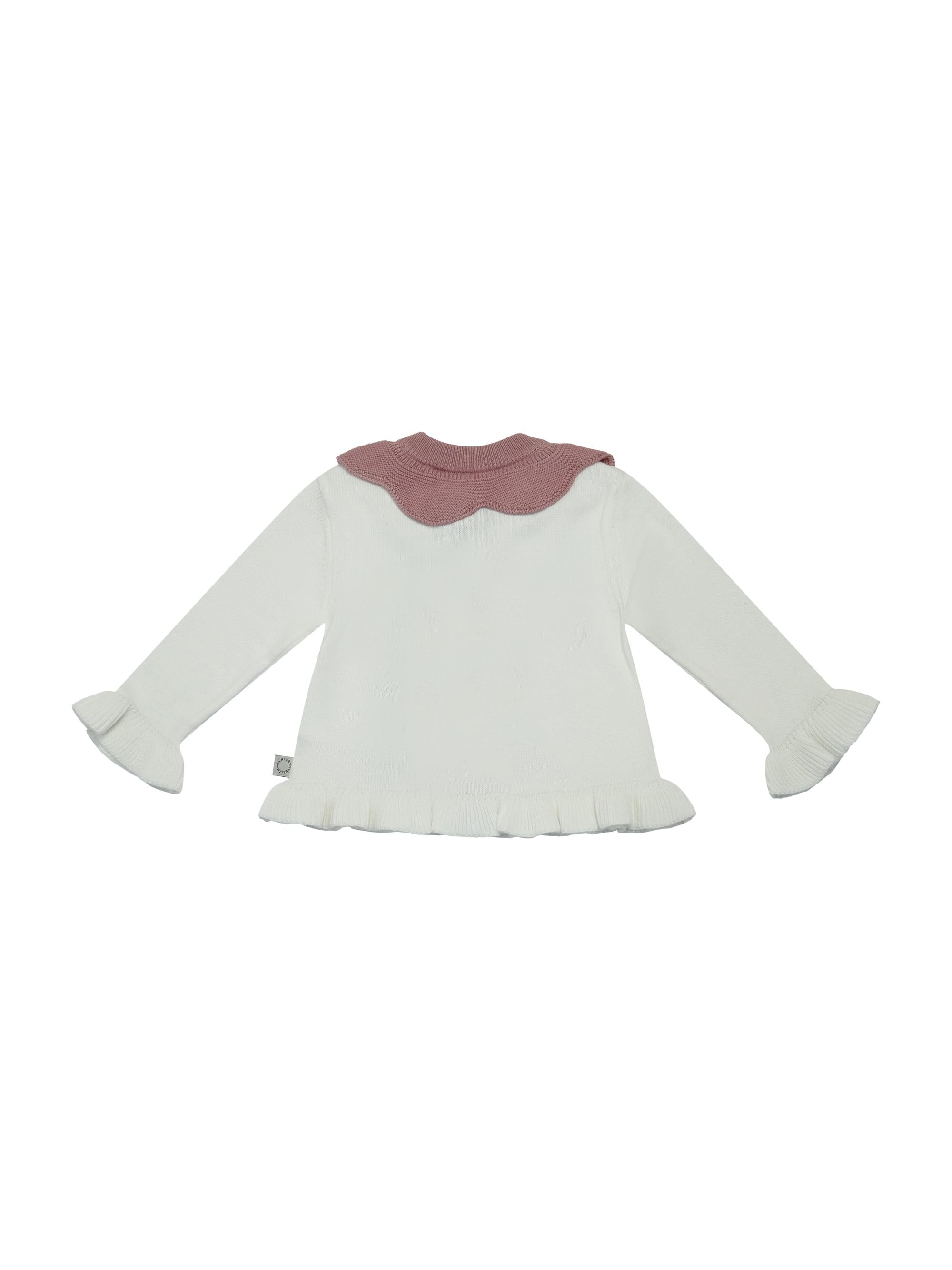Maglione per neonata Stella McCartney Kids bianco con design a fiore TY9100 Z2423 101 STELLA McCARTNEY KIDS 