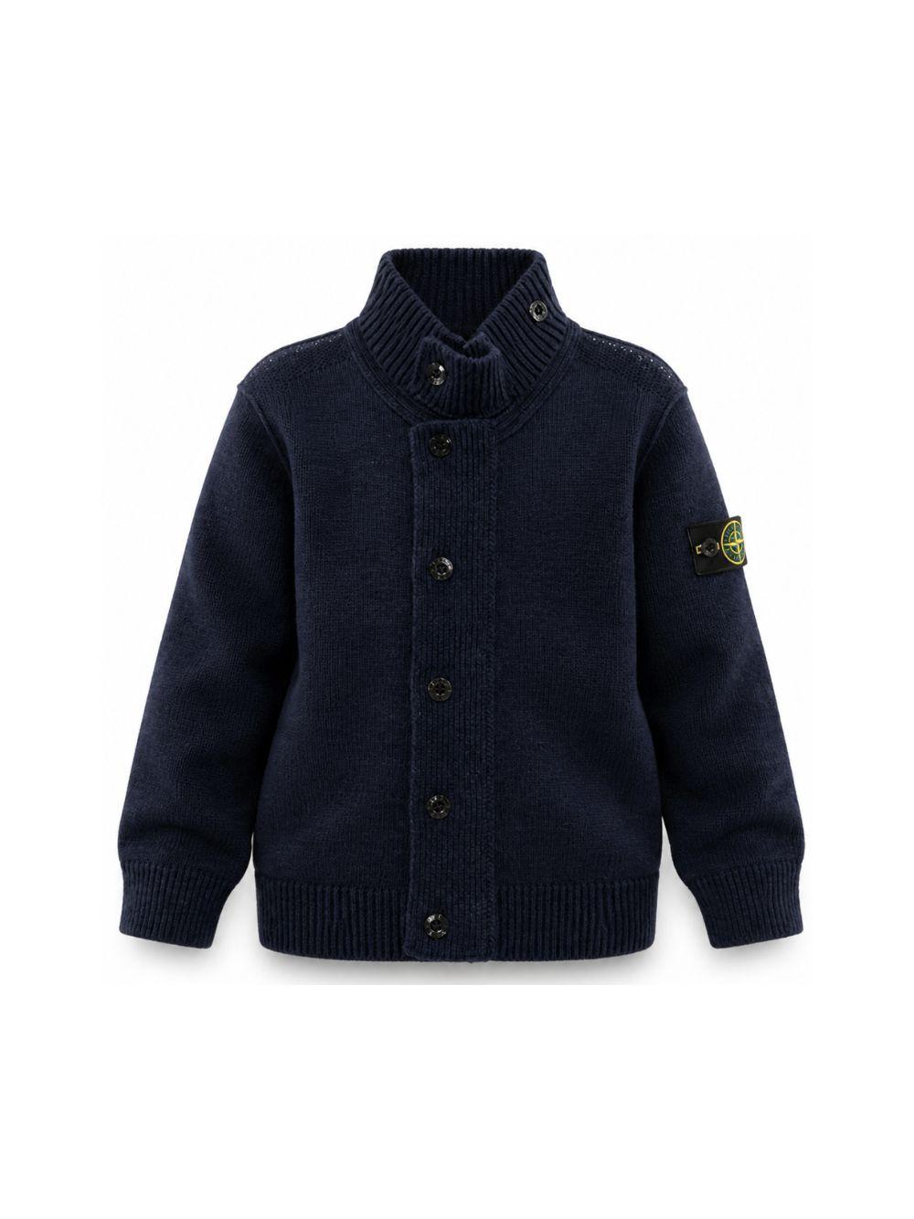 Maglione per bambino Stone Island Kids blu a collo alto L2S165100003S00M1 V0020 STONE ISLAND KIDS 