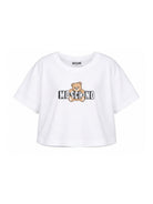 T-shirt per bambina Moschino Kids bianca con stampa Teddy Bear HDM072LBA00 10101 MOSCHINO KIDS 