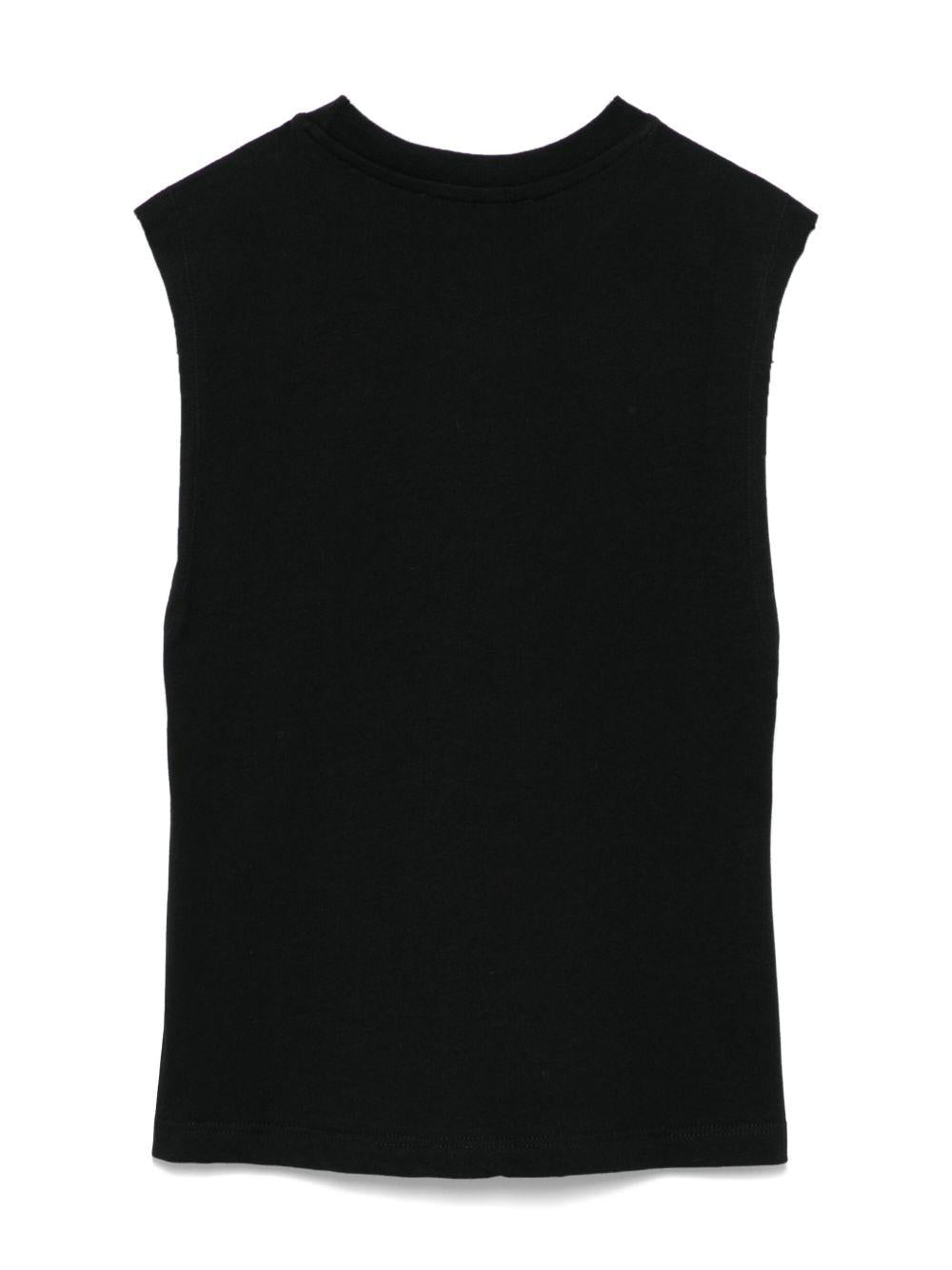 Canotta con stampa per bambino MSGM Kids nero con orlo a taglio vivo S5MSJBTH140 110 MSGM KIDS 