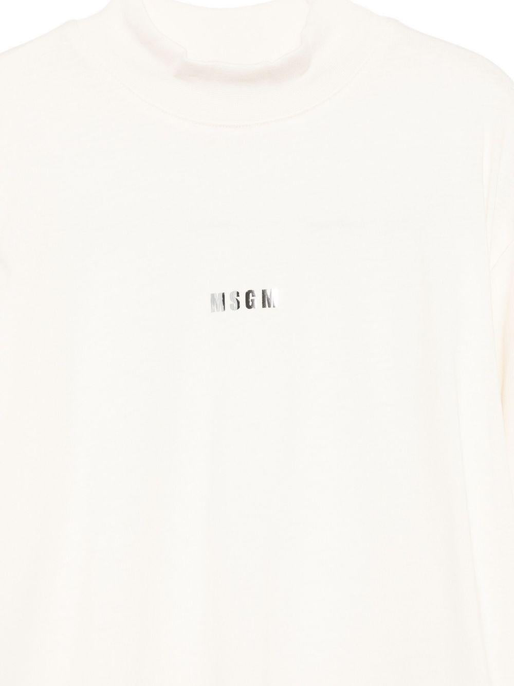 T-shirt per bambina MSGM Kids bianco con logo sul davanti F5MSJGTH192 013 MSGM KIDS 