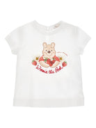 T-shirt per neonata Monnalisa x Disney bianca con stampa grafica Winnie the Pooh 39G611 7002 0099 MONNALISA KIDS 