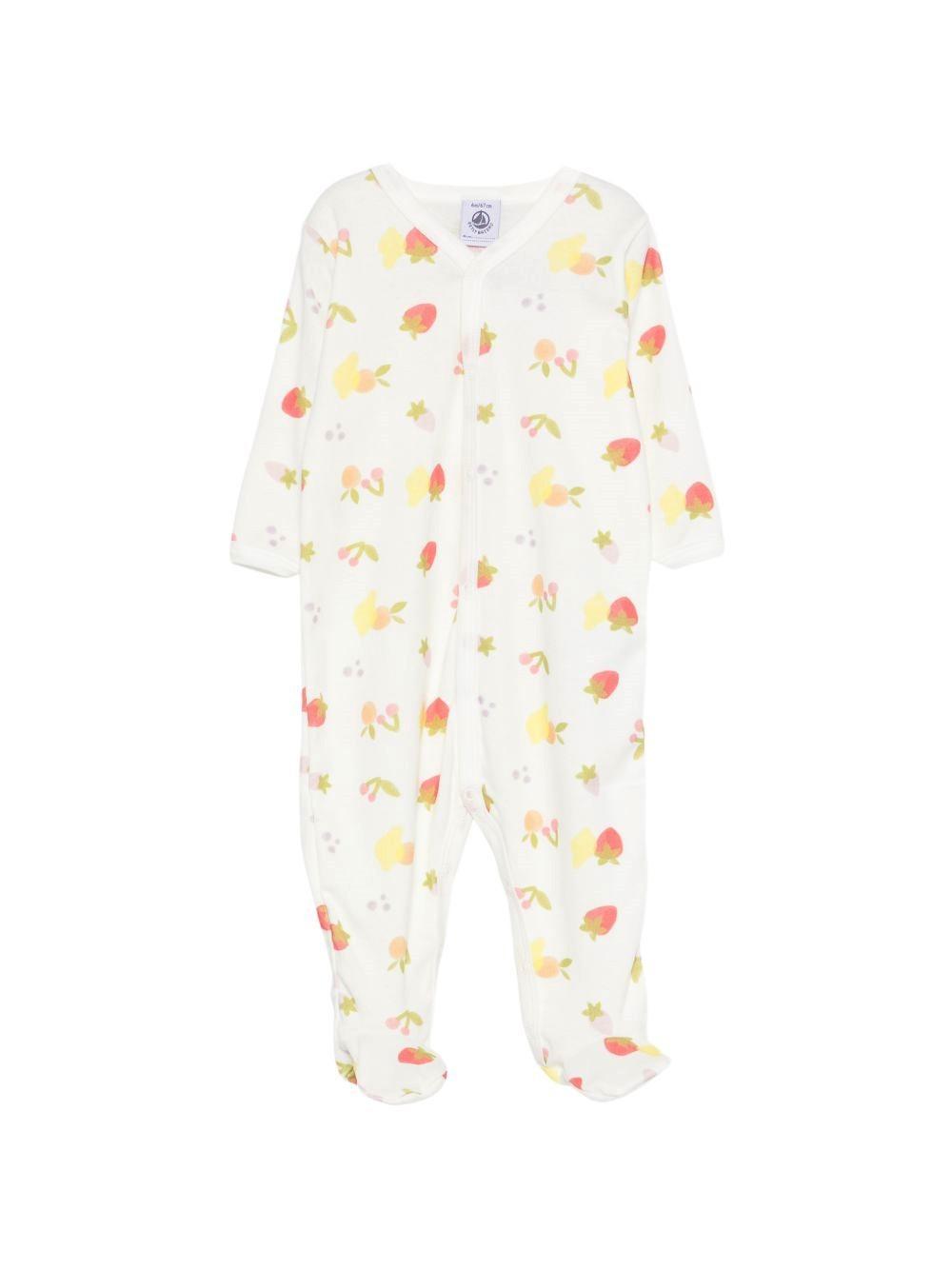 Pigiama per neonata Petit Bateau bianco con stampa grafica all-over A0FCL 01 PETIT BATEAU KIDS 