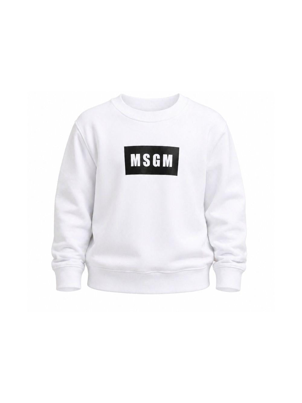 Felpa per bambini MSGM Kids bianca con dettaglio logo S6MSJUSW009 001 MSGM KIDS 
