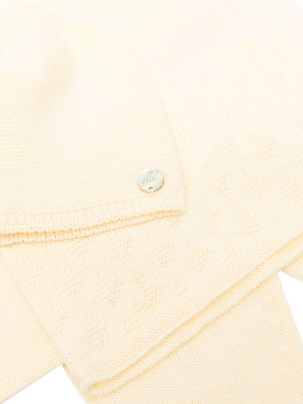 Set tutina, capello e coperta per neonati Paz Rodriguez giallo lavorato a maglia 303-123189 05 PaZ RODRIGUEZ KIDS 