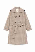 Giacca per bambina Douuod Kids beige con motivo a quadri DY2P10 B0097 108BG DOUUOD KIDS 
