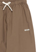 Pantaloni sportivi per bambino MSGM Kids marroni con logo sul davanti S6MSJUPA162 094 MSGM KIDS 