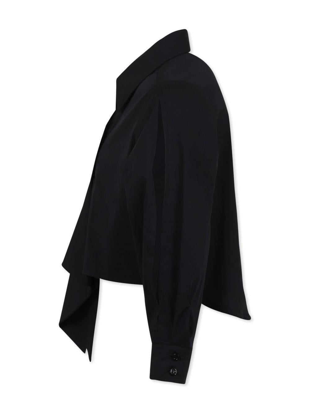 Camicia con ruches per bambina MSGM Kids nero con colletto classico S5MSJGSI209 110 MSGM KIDS 