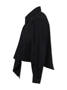 Camicia con ruches per bambina MSGM Kids nero con colletto classico S5MSJGSI209 110 MSGM KIDS 