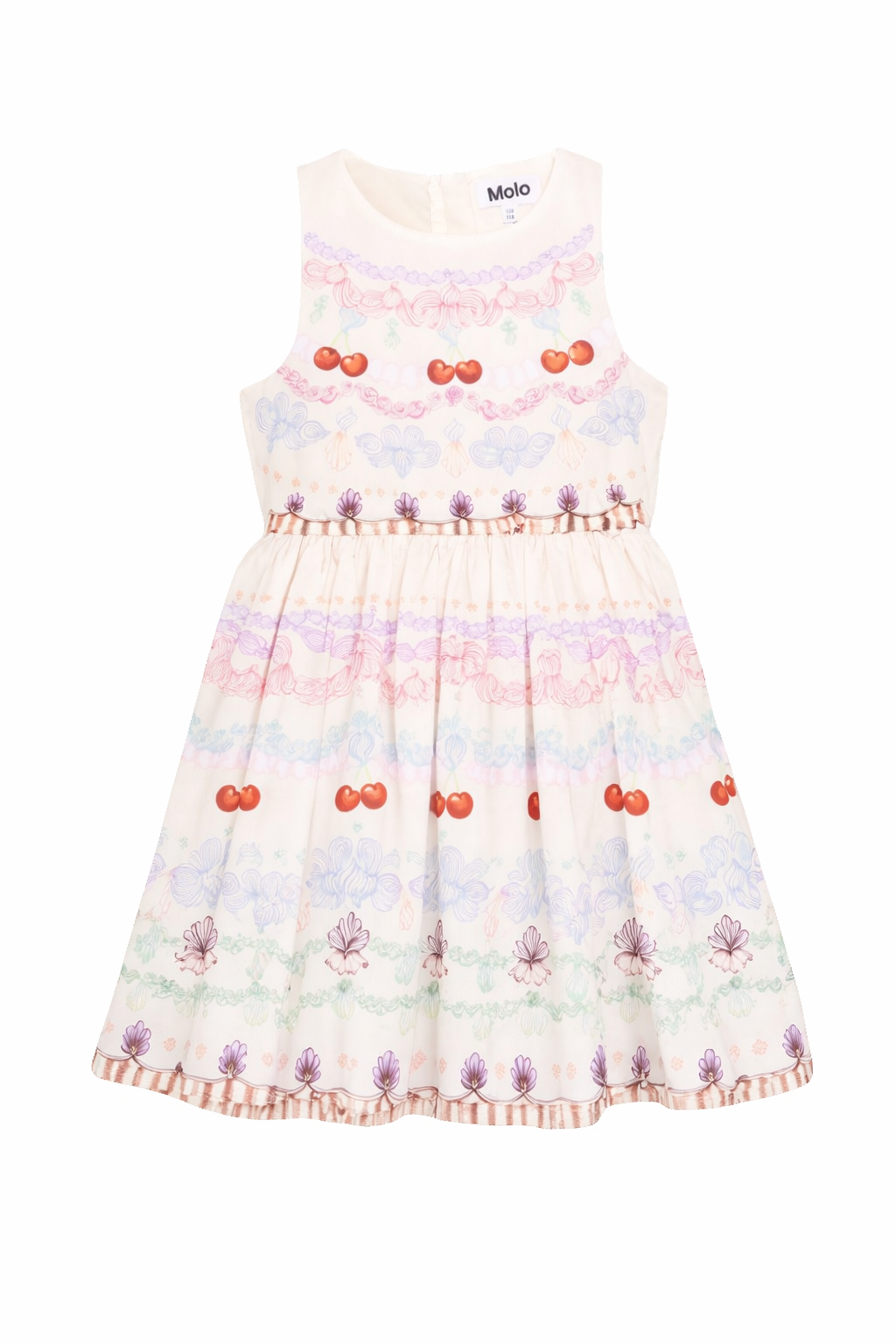 Abito per bambina Molo multicolore con stampa di ciliegie 2S26E150 5701 MOLO KIDS 