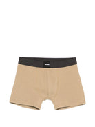 Boxer per bambino Boss Kidswear nero e beige con elastico in vita con logo (confezione da due) J53148 09B BOSS KIDS 