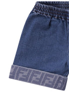 Shorts per neonata Fendi Kids denim con dettaglio logo FF BUF265 AVVU F0QG0 FENDI KIDS 