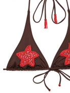 Bikini per donna MC2 Saint Barth marrone con ricam stelle marine MRL0001 08586L MC2 ST. BARTH 