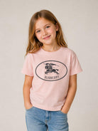 T-shirt per bambina Burberry Kids rosa con stampa logo sul davanti 8125854 C2989 BURBERRY KIDS 
