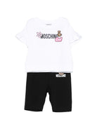 Set da 2 pezzi per bambina Moschino Kids multicolor con logo sul davanti HDG01OLBA00 80359 MOSCHINO KIDS 