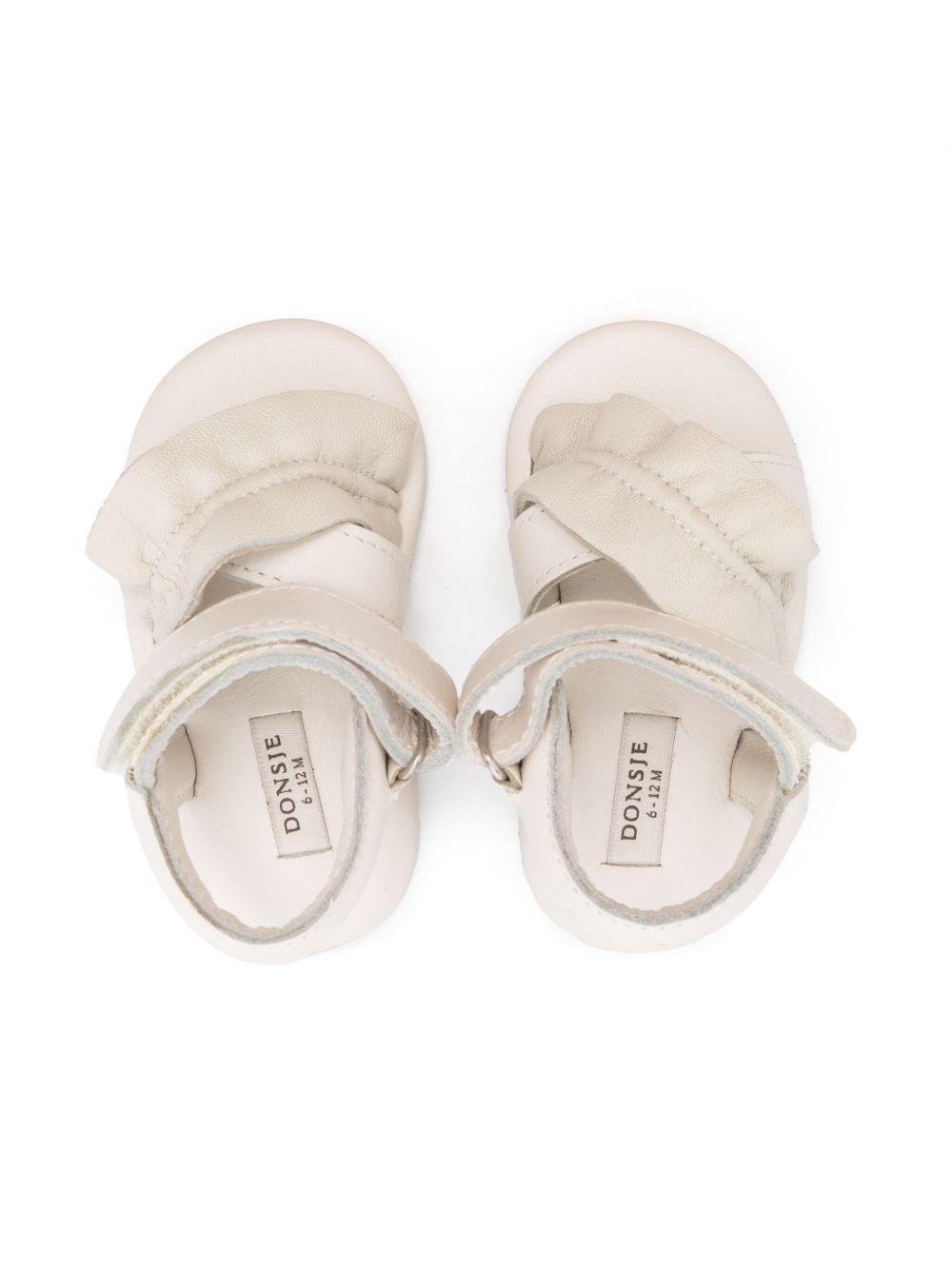 Sandali per neonata Donsje Miene bianco con chiusura frontale a strappo 1039000 LE060 DONSJE 