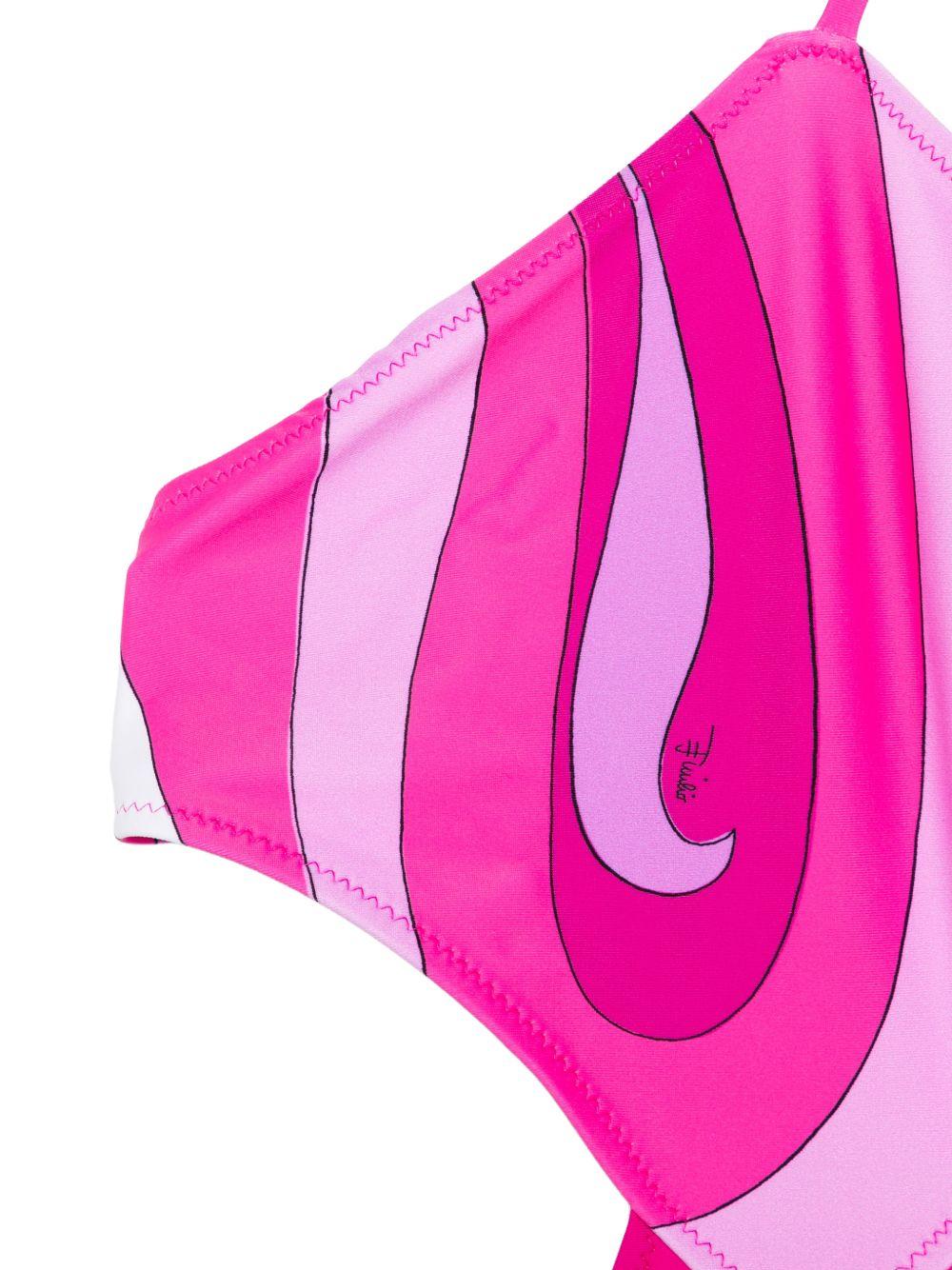 Costume intero per bambina Emilio Pucci Junior rosa con dettaglio cut-out PYCA89 Z3747 570BC EMILIO PUCCI KIDS 