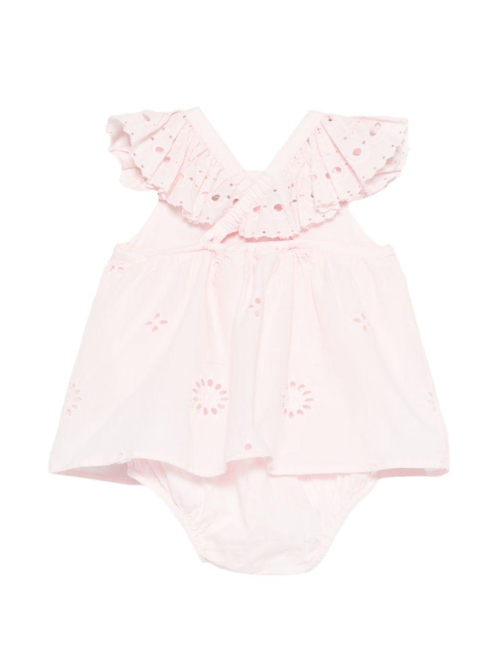 Abito per neonata Louise Misha rosa con dettagli traforati FRI-S26-R0291 PINK LOUISE MISHA KIDS 