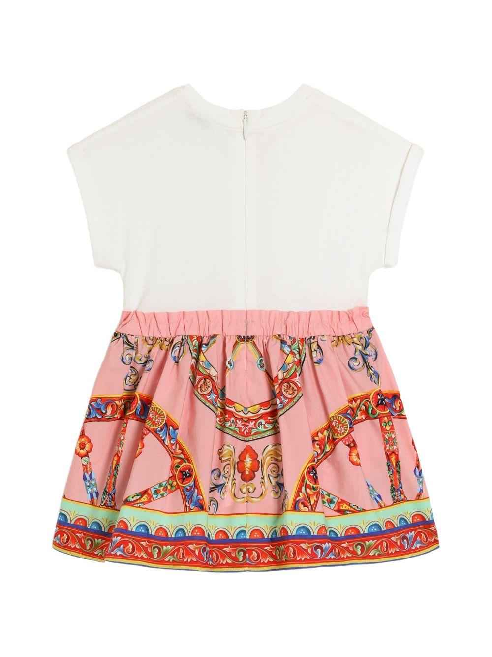 Abito per neonata Dolce & Gabbana Kids multicolore con stampa Carretto Siciliano L2JDAU G7P5S S9000 DOLCE & GABBANA KIDS 