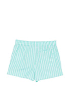 Shorts per bambina MC2 Saint Barth Kids azzurro con motivo a righe BXY001 00898L MC2 ST. BARTH KIDS 