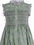 Abito per bambina Bonpoint verde con corpetto arricciato S06GDRW00023 548C BONPOINT KIDS 