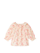 Blusa per neonata Bonpoint beige con stampa ciliegie P06XBLW00001 603 BONPOINT KIDS 