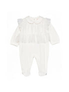 Tutina per neonata Elisabetta Franchi La Mia Bambina bianca con ruches ENTU1570JF054 0004 ElISABETTA FRANCHI KIDS 