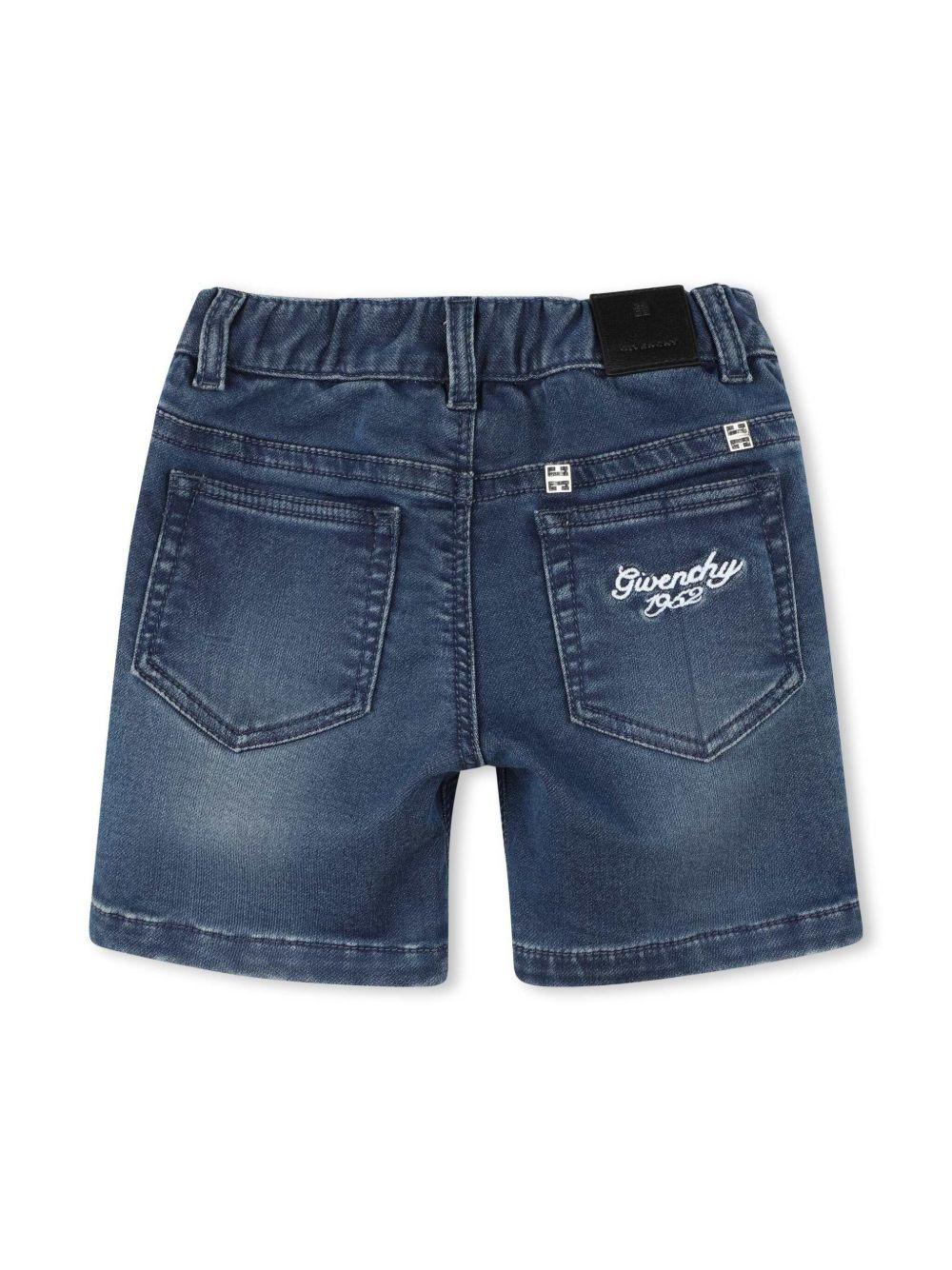 Shorts per neonato Givenchy Kids in denim con ricamo H30639 Z10 GIVENCHY KIDS 
