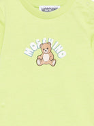 Tutina per neonati Moschino Kids verde con Teddy Bear sul davanti MTY022LAA01 30355 MOSCHINO KIDS 