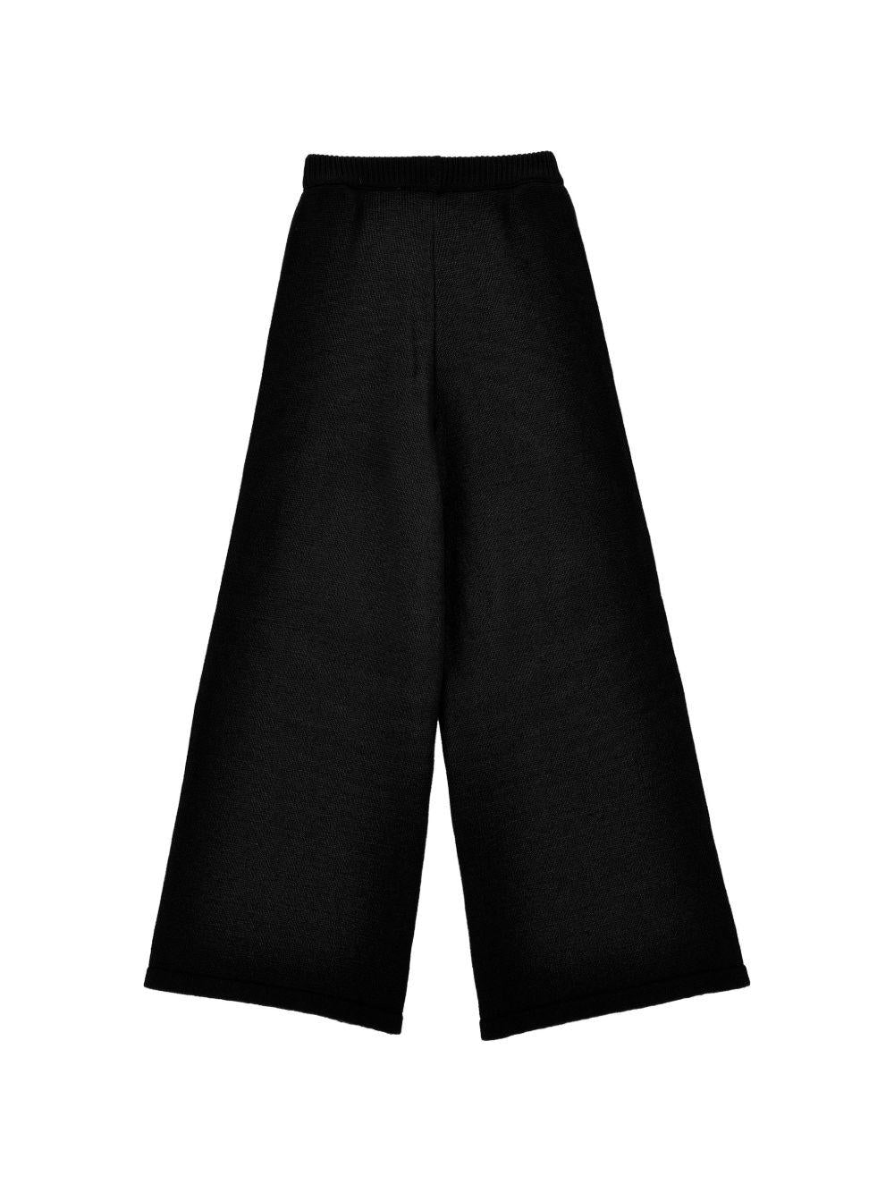 Pantaloni per bambina Monnalisa Kids neri con design lavorato a maglia 17H409 8060 0050 MONNALISA KIDS 