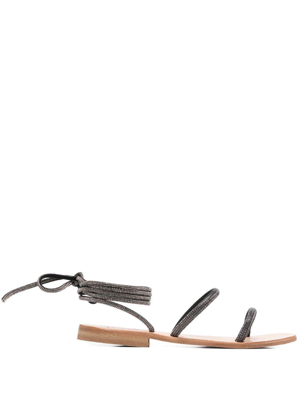 Sandali da donna MC2 Saint Barth nero con laccio alla caviglia WRSA001 00073H MC2 ST. BARTH 