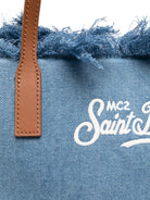 Borsa City Medium MC2 Saint Barth in denim con frange CBMF001 00436L MC2 ST. BARTH KIDS 